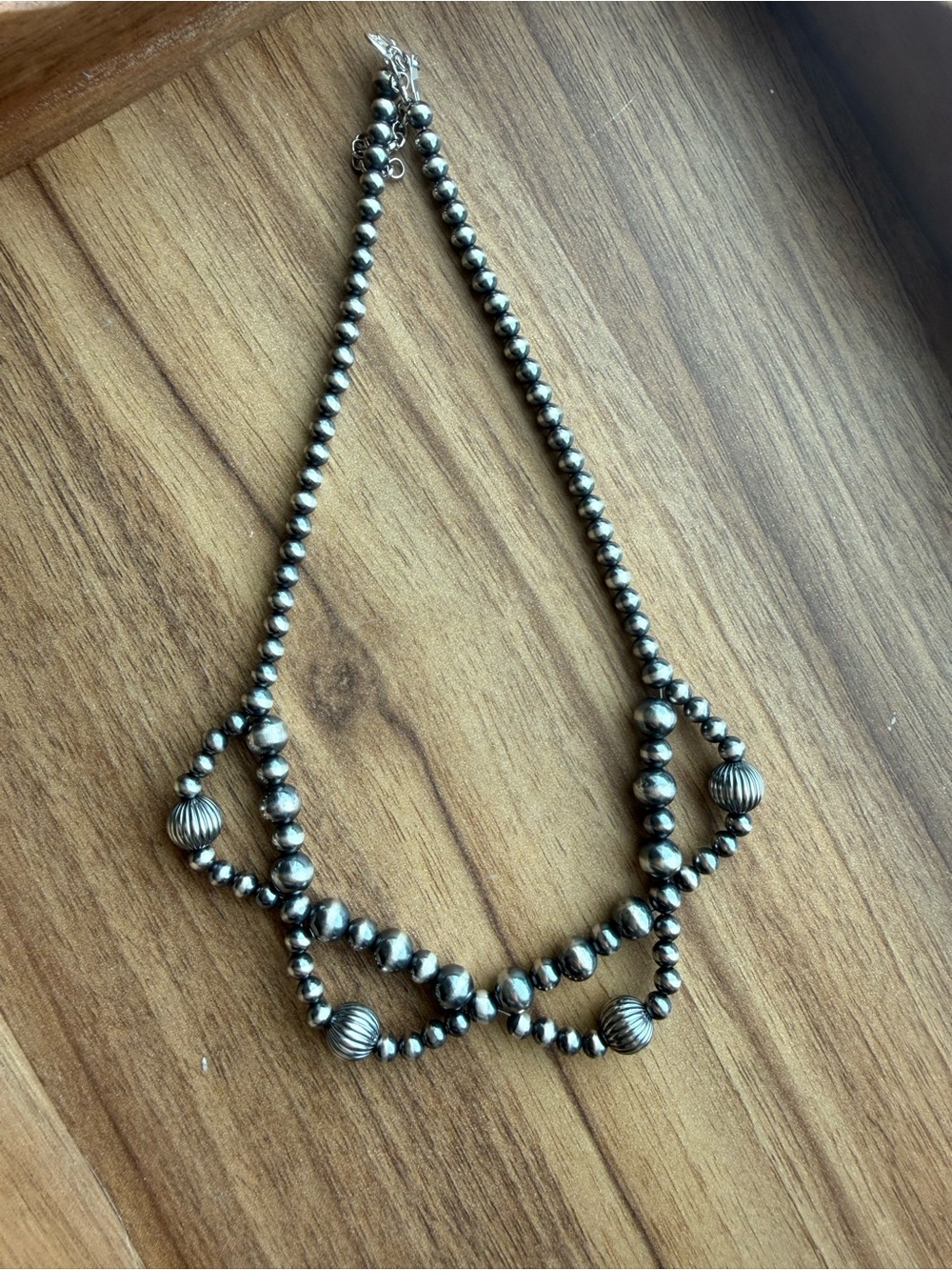 Silver Beaded Statement Necklace - Women Jewelry